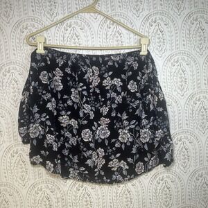 American Eagle Womens Size Large Spilt Sleeve Blue Floral 100% Viscose Chic Cute